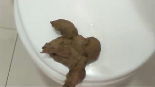 Redhead teen went to eat poop in a public bathroom