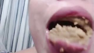 Hot Russian cam girl licking shit
