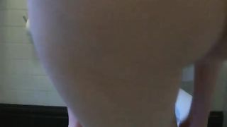 Young blonde slut shitting over toilet