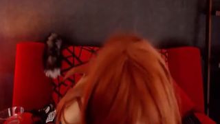 Asian cam whore vomits from long anal beads