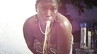 Black slut puking cause she ate bad food