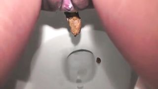 Creampied college girl shitting