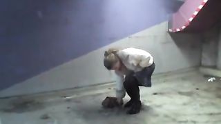 Rich girl peeing in public