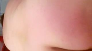 Long dildo in her pussy while rubbing poop