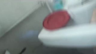 Hot college girl puking hard in toilet