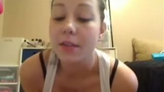 Beautiful girl pooping in white panties