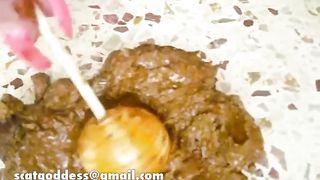 Same girl smearing poop on her ass compilation