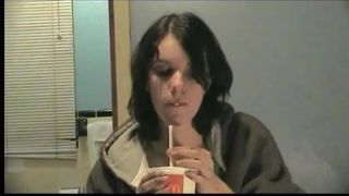 Girl Puking After Drinking Milk