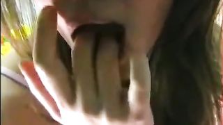 Horny cam girl drinking her own piss