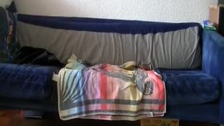 BBW blonde smearing poop on her legs