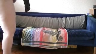 BBW blonde smearing poop on her legs