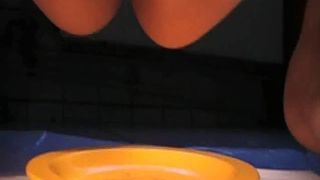 Fat turd dropped in close up