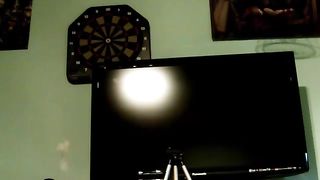 Sexy brunette peeing in her pants