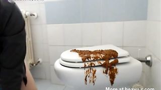 She did a real mess in a public bathroom