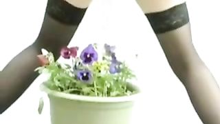 Czech slut peeing on flowers