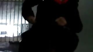 Naughty teen peeing in public