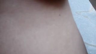 Golden shower for busty naked milf