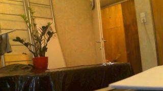 Mature woman shitting in her plastic panties