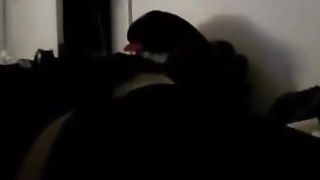 Black girl farting in tight blue jeans