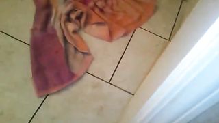 Girl with huge ass pooping in close up