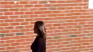 British babe peeing in public