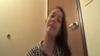 College babe smears shit on her face