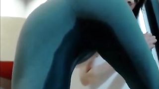 Beautiful cam girl peeing in her pants