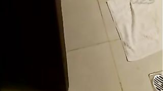 Brunette babe tasting her piss