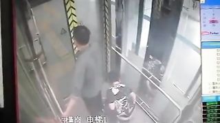 Chinese woman caught shitting in elevator