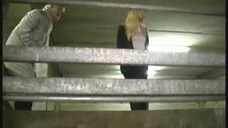 Sexy blonde peeing from a big height