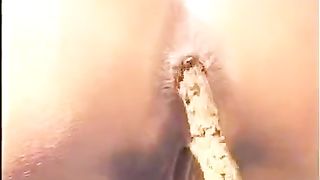 Shaved girl shitting in a forest