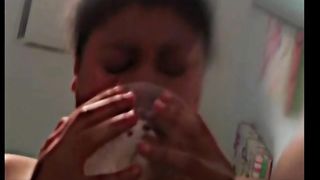 Naked Girl Puking In a Toilet