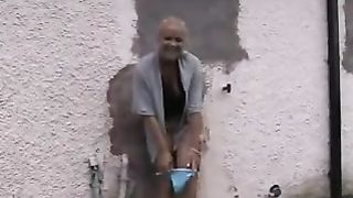 Beautiful blonde peeing in her panties