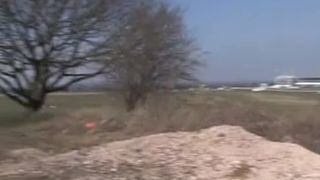 Romanian girl peeing outdoor