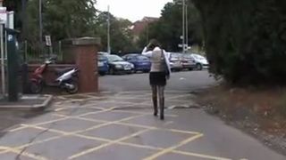 British secretary peeing in public