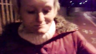 Sucking a long turd in a public place