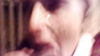 Sucking a long turd in a public place