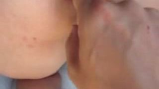 Fingering her ass made her poop