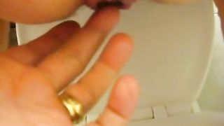 Dropped a big one on husband hands