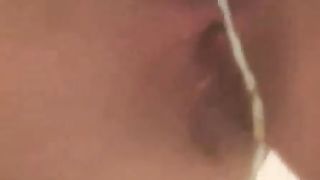 Blonde girl on period shitting