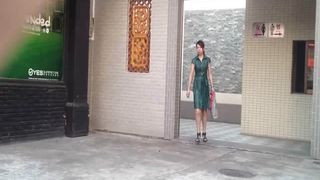 Spying on a Chinese woman that's pooping