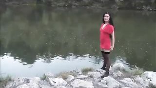 Filthy European whores fucked hard after piss dirnking