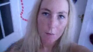 Blonde German drinking piss