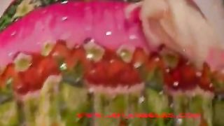 Blonde babe dropped a big pile of poop