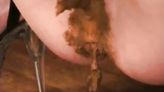 Horny milf masturbating with crap