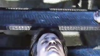 Two girls smearing poop on a guys face