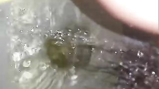 Attractive slut enjoys pissing gangbang action