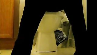 College teen shitting in toilet