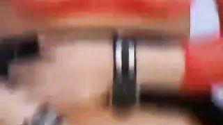 Sexy young girl peeing on window