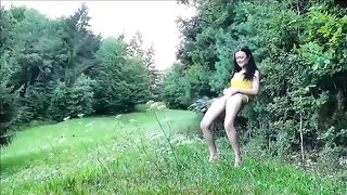 Blonde European slut with masive tits riding cock and drinking 